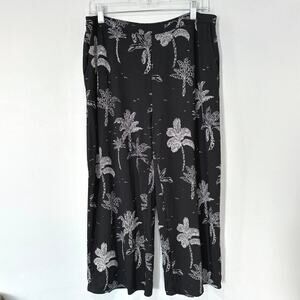 J Jill Wearable Collection Cropped Pant Wide Leg Women's size Medium Palm Trees